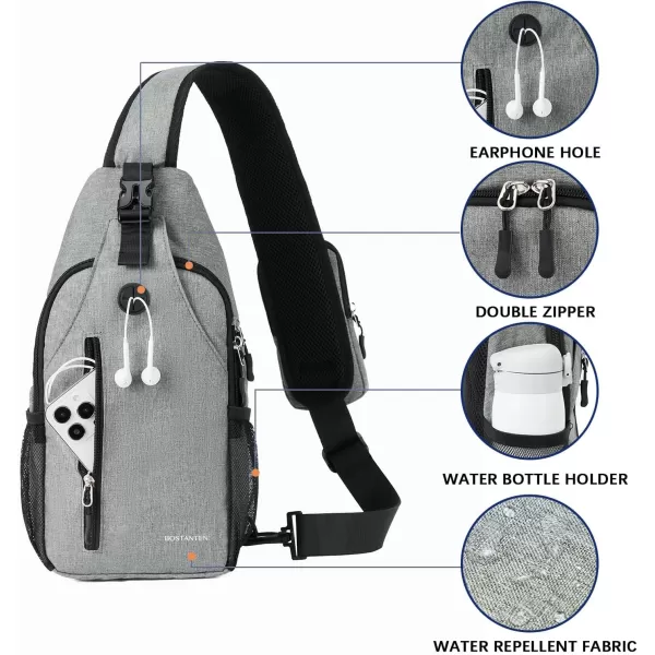 BOSTANTEN Sling Bag, Crossbody Backpack RFID Shoulder Chest Bag for Men Women Travel Hiking Casual Daypack