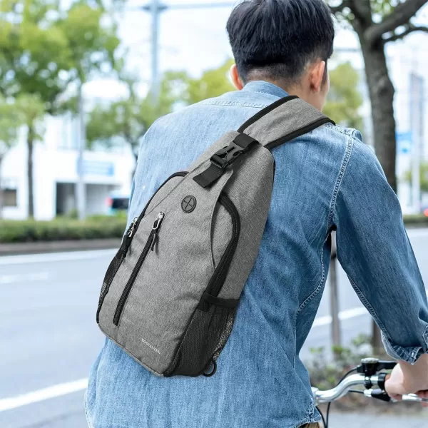 BOSTANTEN Sling Bag, Crossbody Backpack RFID Shoulder Chest Bag for Men Women Travel Hiking Casual Daypack