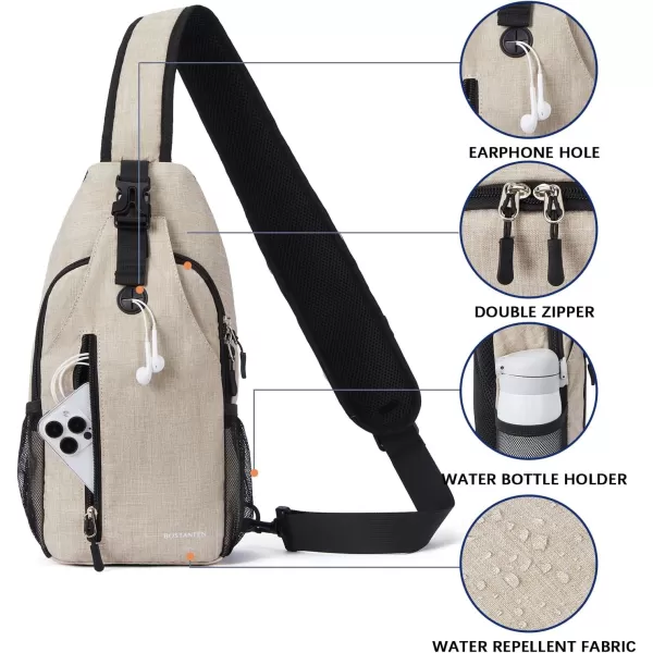 BOSTANTEN Sling Bag, Crossbody Backpack RFID Shoulder Chest Bag for Men Women Travel Hiking Casual Daypack