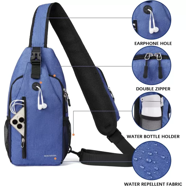 BOSTANTEN Sling Bag, Crossbody Backpack RFID Shoulder Chest Bag for Men Women Travel Hiking Casual Daypack