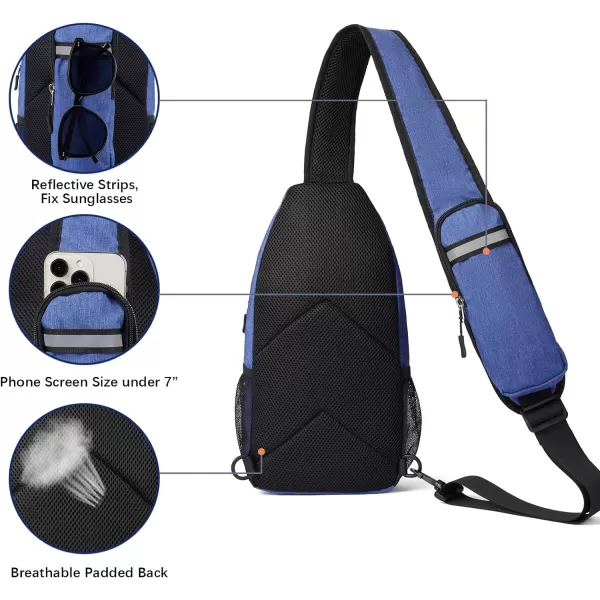 BOSTANTEN Sling Bag, Crossbody Backpack RFID Shoulder Chest Bag for Men Women Travel Hiking Casual Daypack