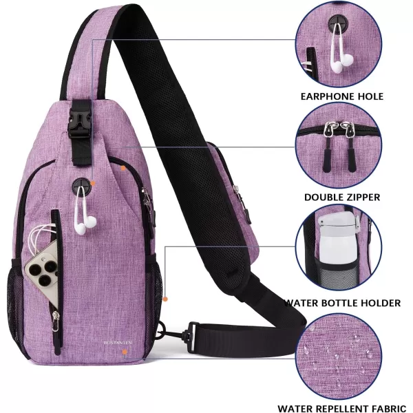 BOSTANTEN Sling Bag, Crossbody Backpack RFID Shoulder Chest Bag for Men Women Travel Hiking Casual Daypack