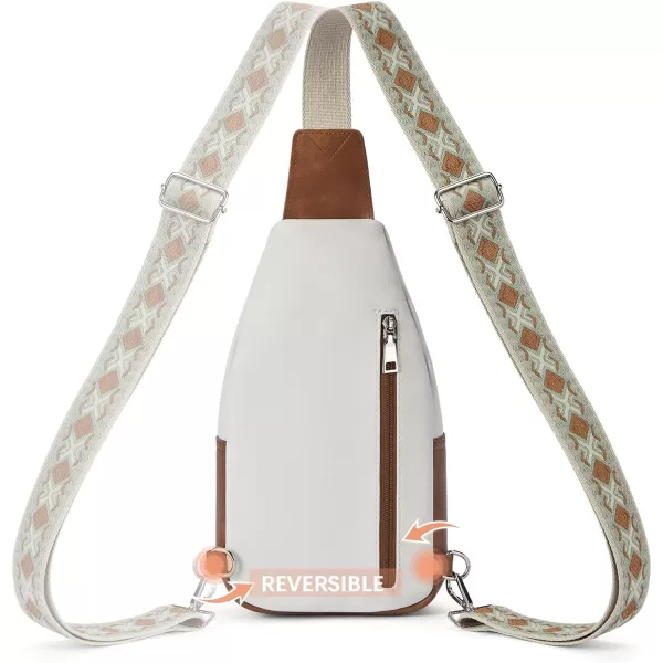BOSTANTEN Sling Bag for Women Crossbody Purse Crossbody Bag Leather Chest Bag with Adjustable Guitar Strap for Travel