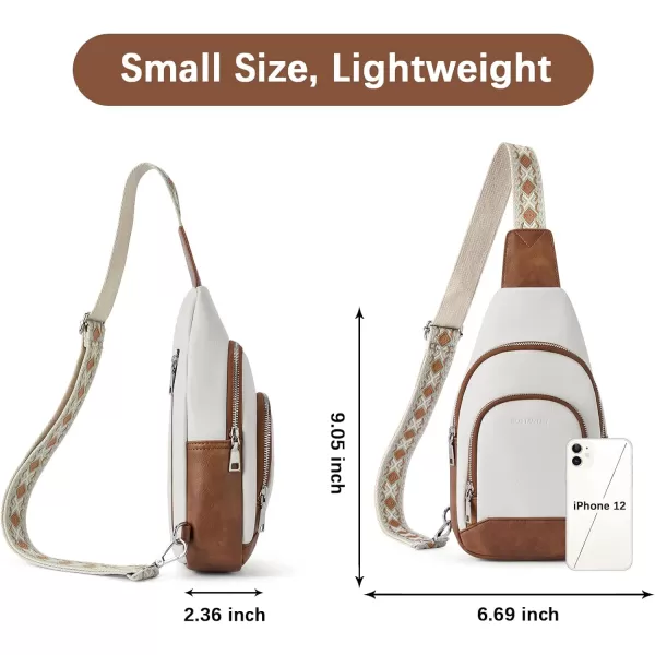 BOSTANTEN Sling Bag for Women Crossbody Purse Crossbody Bag Leather Chest Bag with Adjustable Guitar Strap for Travel