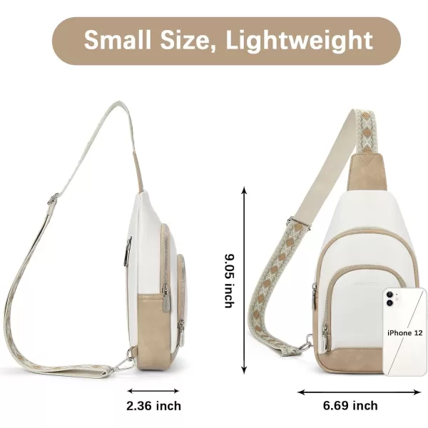 BOSTANTEN Sling Bag for Women Crossbody Purse Crossbody Bag Leather Chest Bag with Adjustable Guitar Strap for Travel