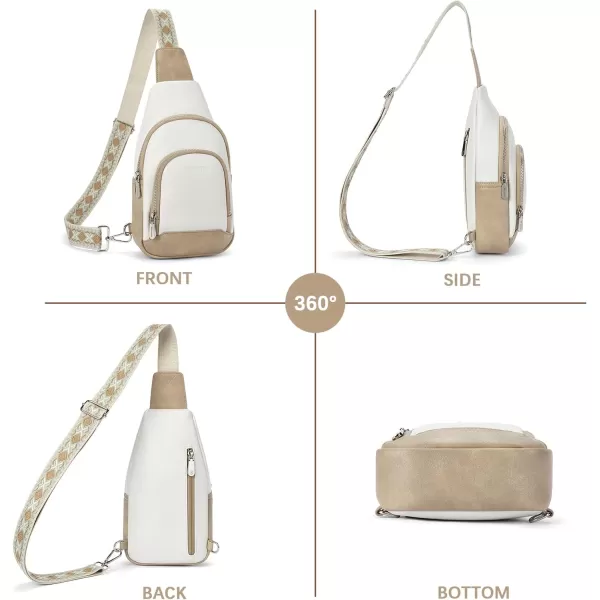 BOSTANTEN Sling Bag for Women Crossbody Purse Crossbody Bag Leather Chest Bag with Adjustable Guitar Strap for Travel