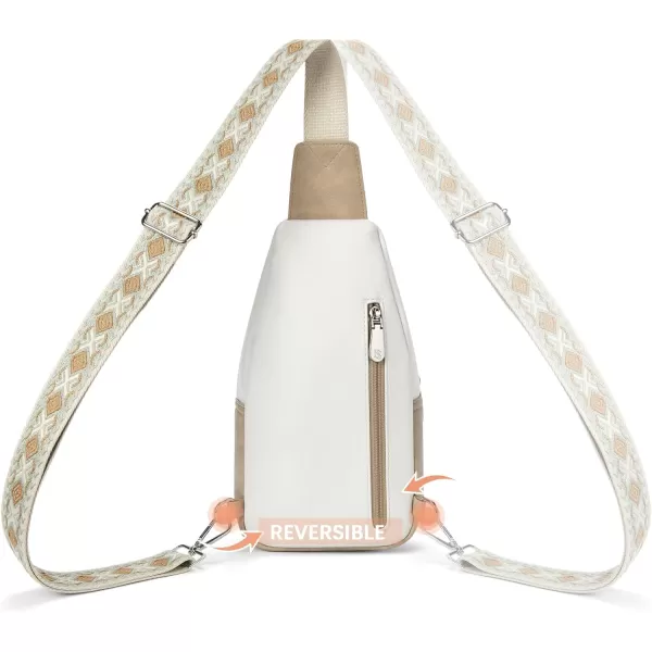 BOSTANTEN Sling Bag for Women Crossbody Purse Crossbody Bag Leather Chest Bag with Adjustable Guitar Strap for Travel