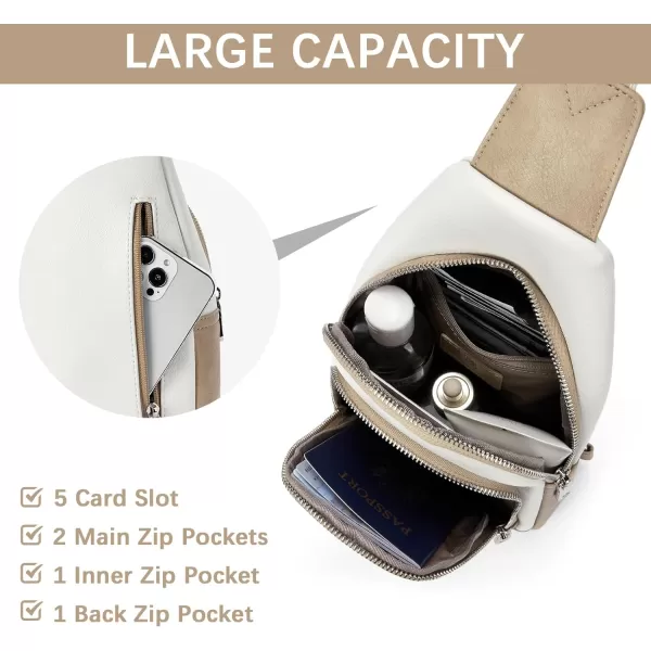 BOSTANTEN Sling Bag for Women Crossbody Purse Crossbody Bag Leather Chest Bag with Adjustable Guitar Strap for Travel