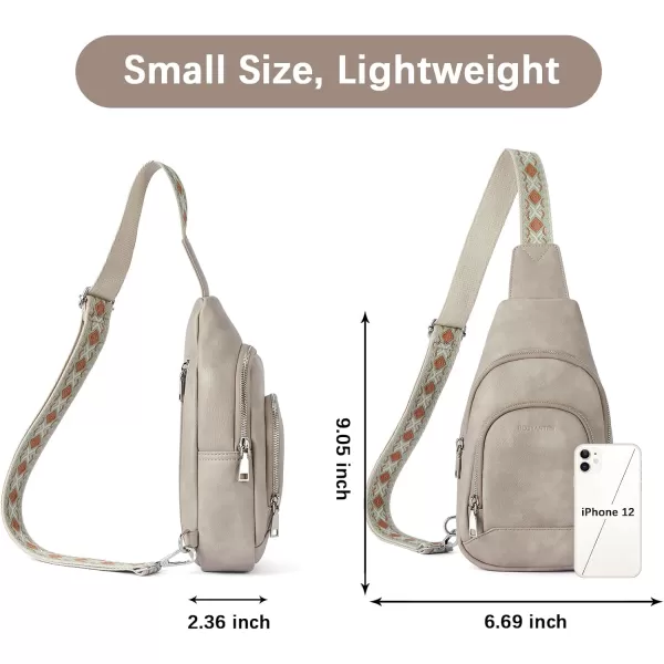 BOSTANTEN Sling Bag for Women Crossbody Purse Crossbody Bag Leather Chest Bag with Adjustable Guitar Strap for Travel