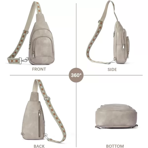 BOSTANTEN Sling Bag for Women Crossbody Purse Crossbody Bag Leather Chest Bag with Adjustable Guitar Strap for Travel
