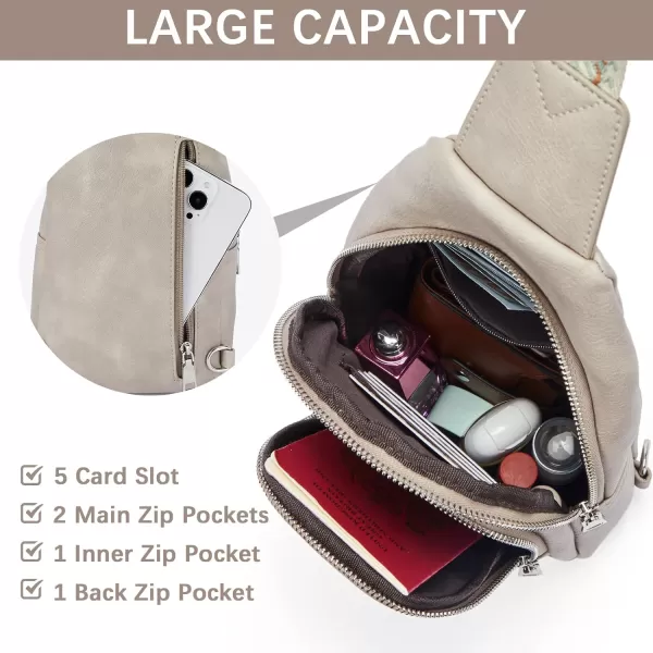 BOSTANTEN Sling Bag for Women Crossbody Purse Crossbody Bag Leather Chest Bag with Adjustable Guitar Strap for Travel