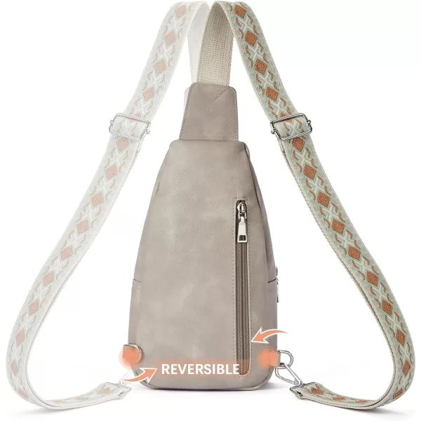 BOSTANTEN Sling Bag for Women Crossbody Purse Crossbody Bag Leather Chest Bag with Adjustable Guitar Strap for Travel