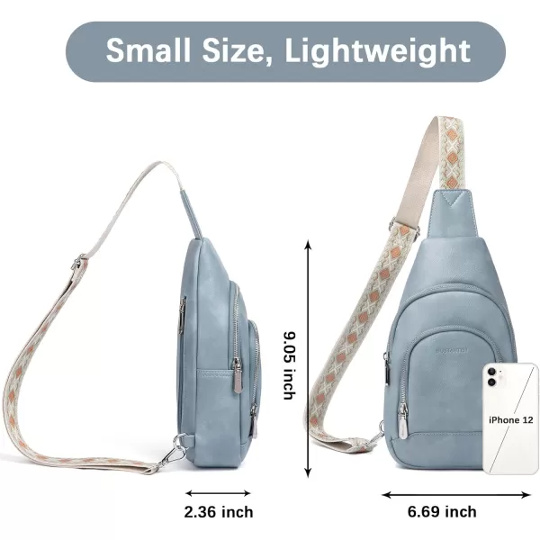 BOSTANTEN Sling Bag for Women Crossbody Purse Crossbody Bag Leather Chest Bag with Adjustable Guitar Strap for Travel