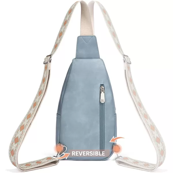 BOSTANTEN Sling Bag for Women Crossbody Purse Crossbody Bag Leather Chest Bag with Adjustable Guitar Strap for Travel