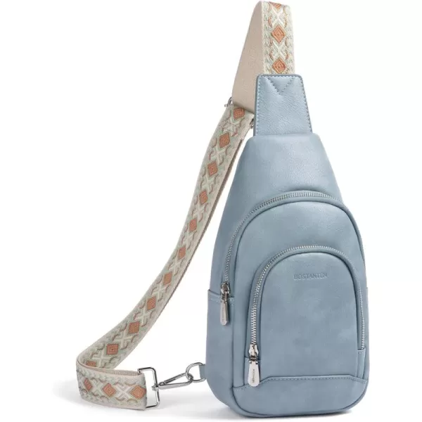 BOSTANTEN Sling Bag for Women Crossbody Purse Crossbody Bag Leather Chest Bag with Adjustable Guitar Strap for Travel