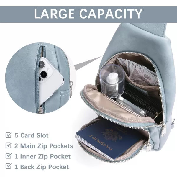 BOSTANTEN Sling Bag for Women Crossbody Purse Crossbody Bag Leather Chest Bag with Adjustable Guitar Strap for Travel
