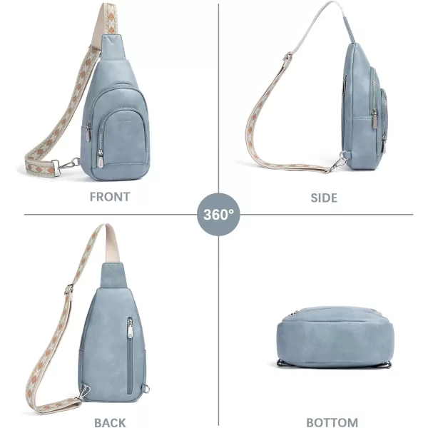 BOSTANTEN Sling Bag for Women Crossbody Purse Crossbody Bag Leather Chest Bag with Adjustable Guitar Strap for Travel