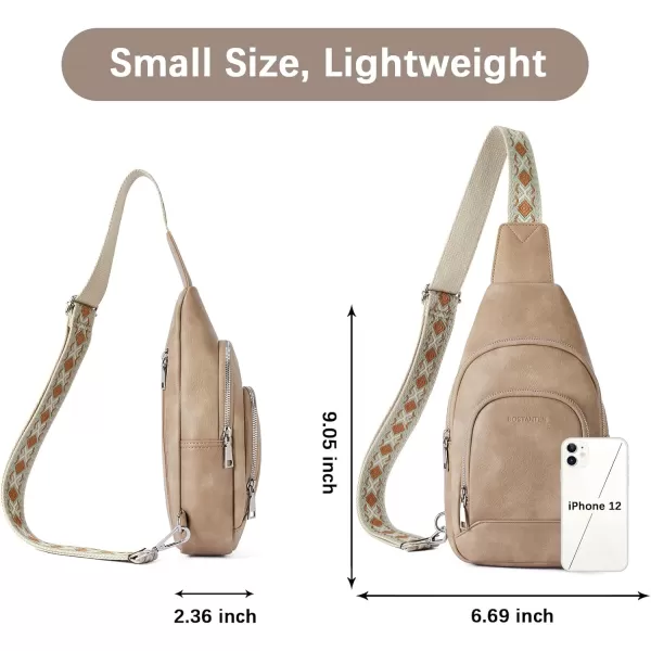 BOSTANTEN Sling Bag for Women Crossbody Purse Crossbody Bag Leather Chest Bag with Adjustable Guitar Strap for Travel