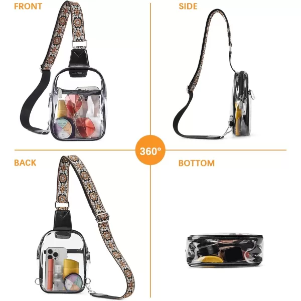 BOSTANTEN Sling Bag for Women Crossbody Purse Crossbody Bag Leather Chest Bag with Adjustable Guitar Strap for Travel