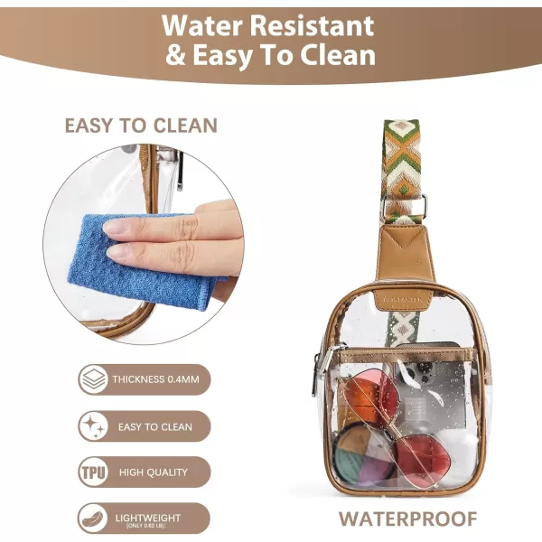 BOSTANTEN Sling Bag for Women Crossbody Purse Crossbody Bag Leather Chest Bag with Adjustable Guitar Strap for Travel