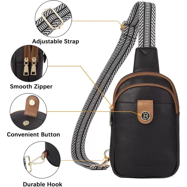 BOSTANTEN Small Sling Bag Crossbody Bags for Women Trendy Crossbody Purse Leather Chest Bag