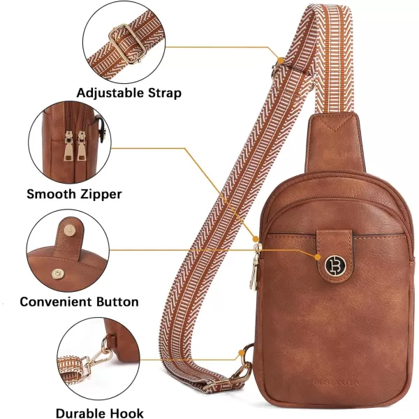 BOSTANTEN Small Sling Bag Crossbody Bags for Women Trendy Crossbody Purse Leather Chest Bag