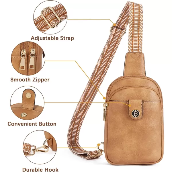 BOSTANTEN Small Sling Bag Crossbody Bags for Women Trendy Crossbody Purse Leather Chest Bag