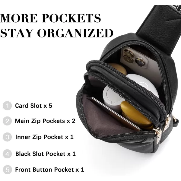 BOSTANTEN Small Sling Bag Crossbody Bags for Women Trendy Crossbody Purse Leather Chest Bag
