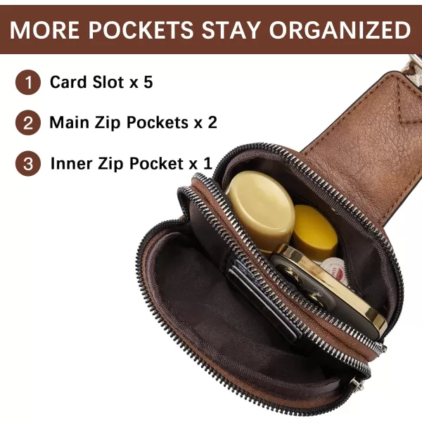 BOSTANTEN Small Sling Bag Crossbody Bags for Women Trendy Crossbody Purse Leather Chest Bag