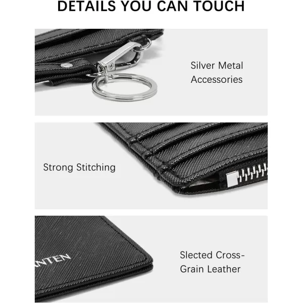 BOSTANTEN Small Wallet For Women RFID Leather Credit Card Holder Slim Wristlet Keychain Wallet With Zipper Pocket