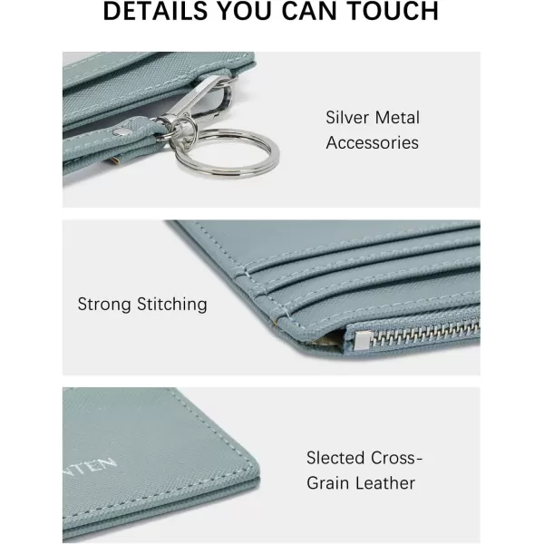 BOSTANTEN Small Wallet For Women RFID Leather Credit Card Holder Slim Wristlet Keychain Wallet With Zipper Pocket