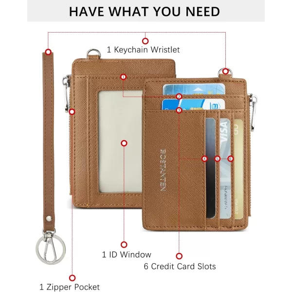 BOSTANTEN Small Wallet For Women RFID Leather Credit Card Holder Slim Wristlet Keychain Wallet With Zipper Pocket