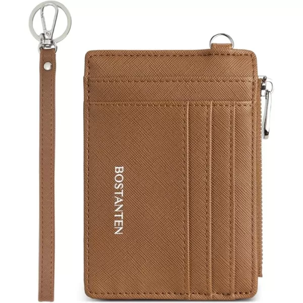 BOSTANTEN Small Wallet For Women RFID Leather Credit Card Holder Slim Wristlet Keychain Wallet With Zipper Pocket