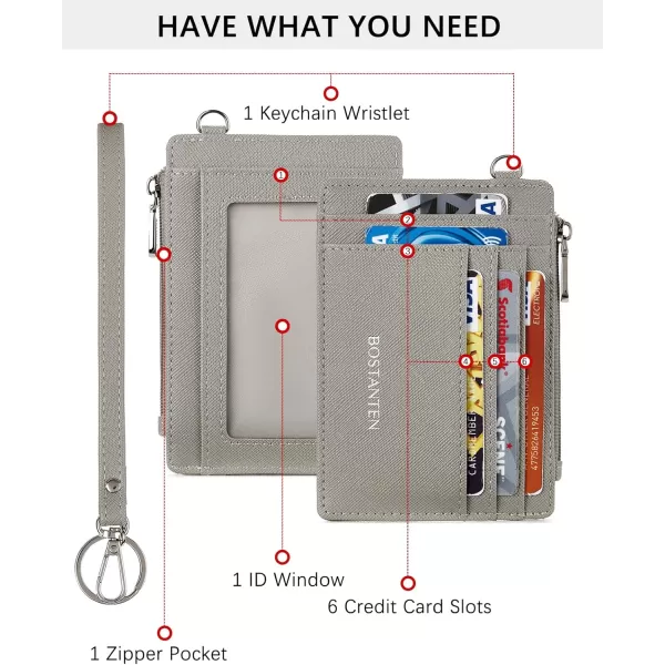 BOSTANTEN Small Wallet For Women RFID Leather Credit Card Holder Slim Wristlet Keychain Wallet With Zipper Pocket