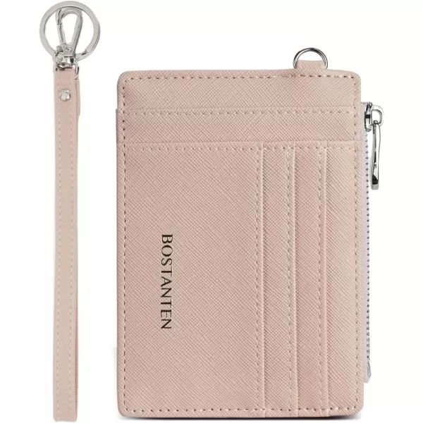 BOSTANTEN Small Wallet For Women RFID Leather Credit Card Holder Slim Wristlet Keychain Wallet With Zipper Pocket