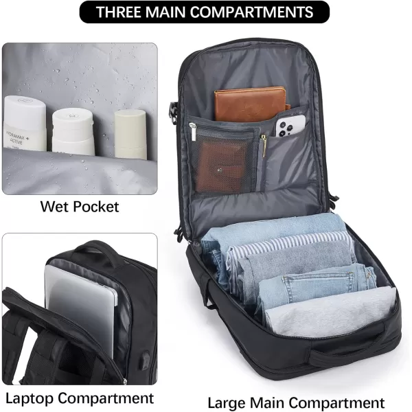 BOSTANTEN Travel Backpack for Women- Flight Approved Carry On Backpack, 15.6" Laptop Backpack Large Lightweight Weekender Bag