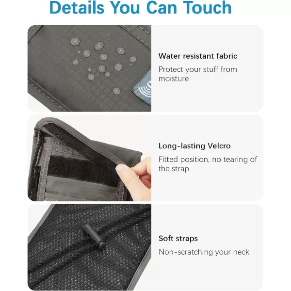 BOSTANTEN Travel Passport Wallet RFID Blocking Passport Holder Neck Pouch for Women and Men with Adjustable Strap Black