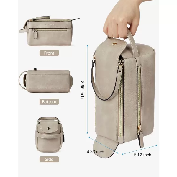 BOSTANTEN Travel Toiletry Bag for Men PU Leather Dopp Kit Water-resistant Bathroom Bag for Toiletries Shaving Cosmetic Bags for Women