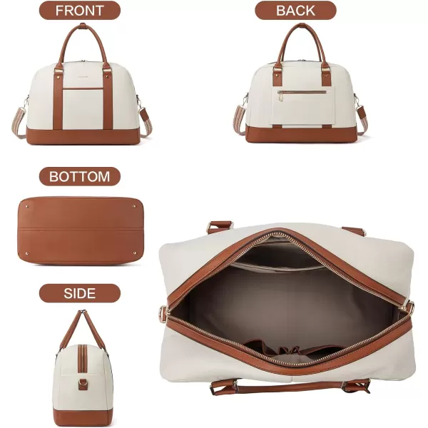 BOSTANTEN Travel Weekender Bags For Women Leather Duffle Bag Womens Overnight Bag Large Duffel Tote with Trolley Sleeve Flight Approved