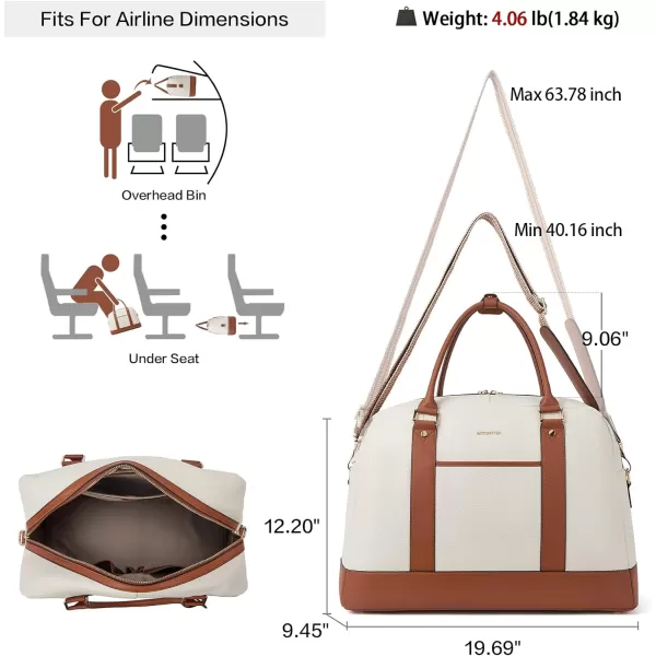 BOSTANTEN Travel Weekender Bags For Women Leather Duffle Bag Womens Overnight Bag Large Duffel Tote with Trolley Sleeve Flight Approved
