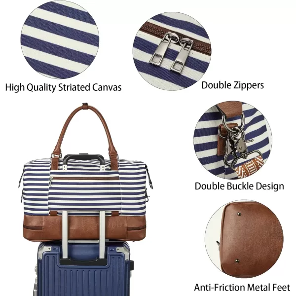 BOSTANTEN Weekender Bags for Women Canvas Carry On Bag Travel Duffle Large Tote Overnight Duffel with Shoe Compartment 3Pcs Set