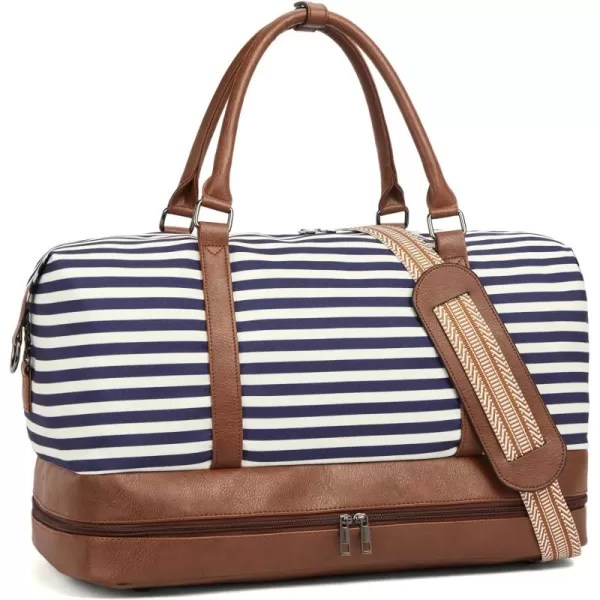 BOSTANTEN Weekender Bags for Women Canvas Carry On Bag Travel Duffle Large Tote Overnight Duffel with Shoe Compartment 3Pcs Set