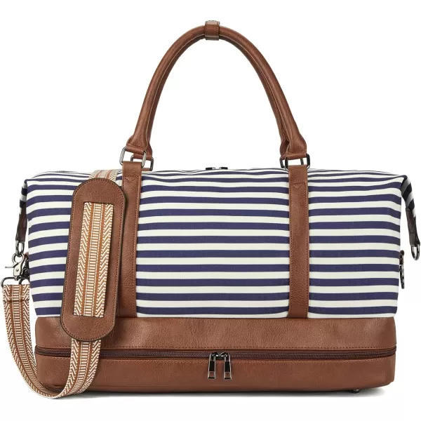 BOSTANTEN Weekender Bags for Women Canvas Carry On Bag Travel Duffle Large Tote Overnight Duffel with Shoe Compartment 3Pcs Set