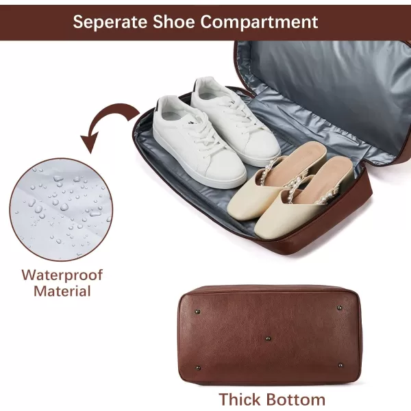 BOSTANTEN Weekender Bags for Women Canvas Carry On Bag Travel Duffle Large Tote Overnight Duffel with Shoe Compartment 3Pcs Set