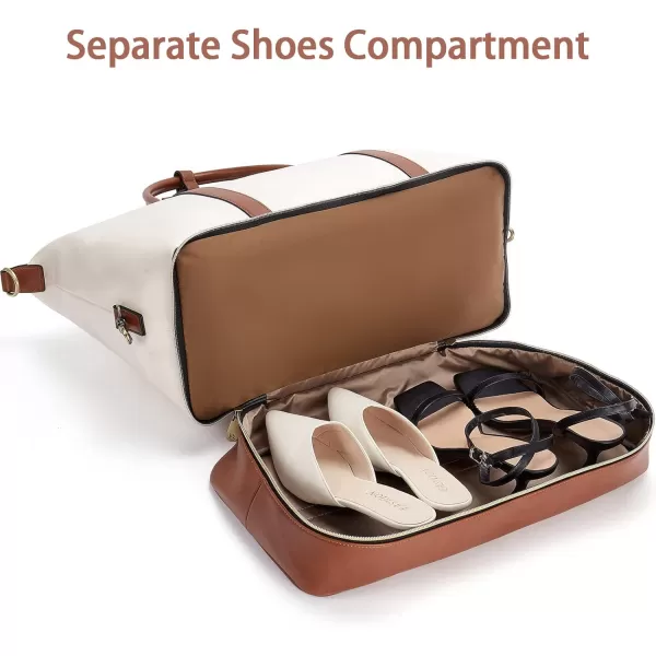 BOSTANTEN Weekender Bags for Women Carry On Bag Large Tote Leather Duffle Overnight Bag with Shoe Compartment Work out Bag