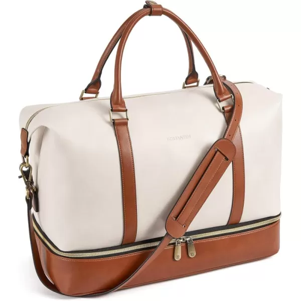 BOSTANTEN Weekender Bags for Women Carry On Bag Large Tote Leather Duffle Overnight Bag with Shoe Compartment Work out Bag