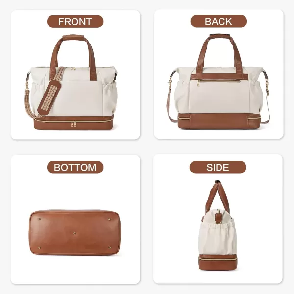 BOSTANTEN Weekender Bags for Women Carry On Bag Large Tote Leather Duffle Overnight Bag with Shoe Compartment Work out Bag