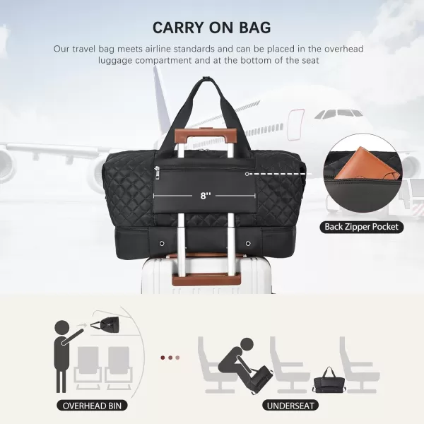 BOSTANTEN Weekender Bags for Women Carry On Bag Travel Duffel Overnight Duffle Bag with Shoe Compartment 2Pcs Set