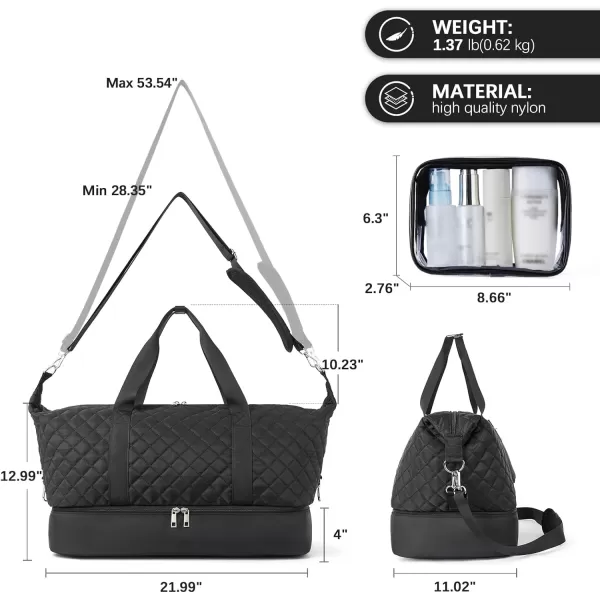 BOSTANTEN Weekender Bags for Women Carry On Bag Travel Duffel Overnight Duffle Bag with Shoe Compartment 2Pcs Set