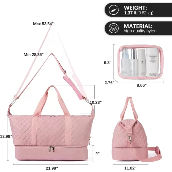 BOSTANTEN Weekender Bags for Women Carry On Bag Travel Duffel Overnight Duffle Bag with Shoe Compartment 2Pcs Set